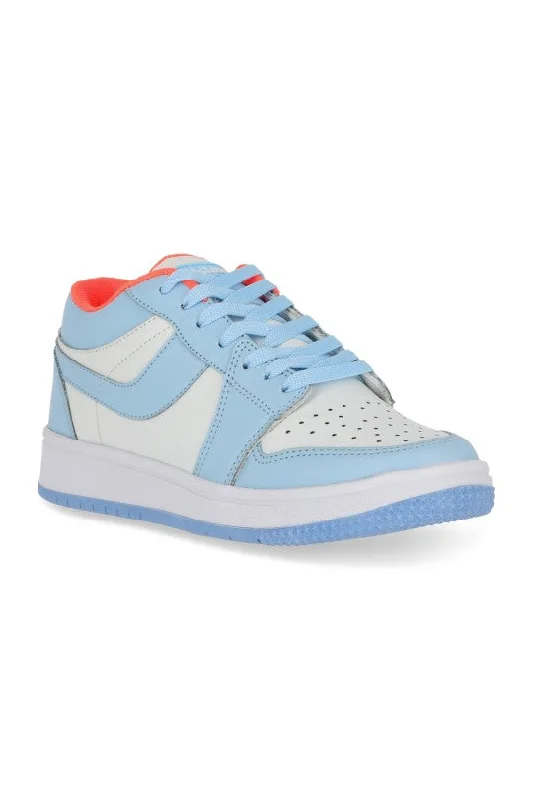 TENIS ABOTINADO AZUL CON CINTAS 56554