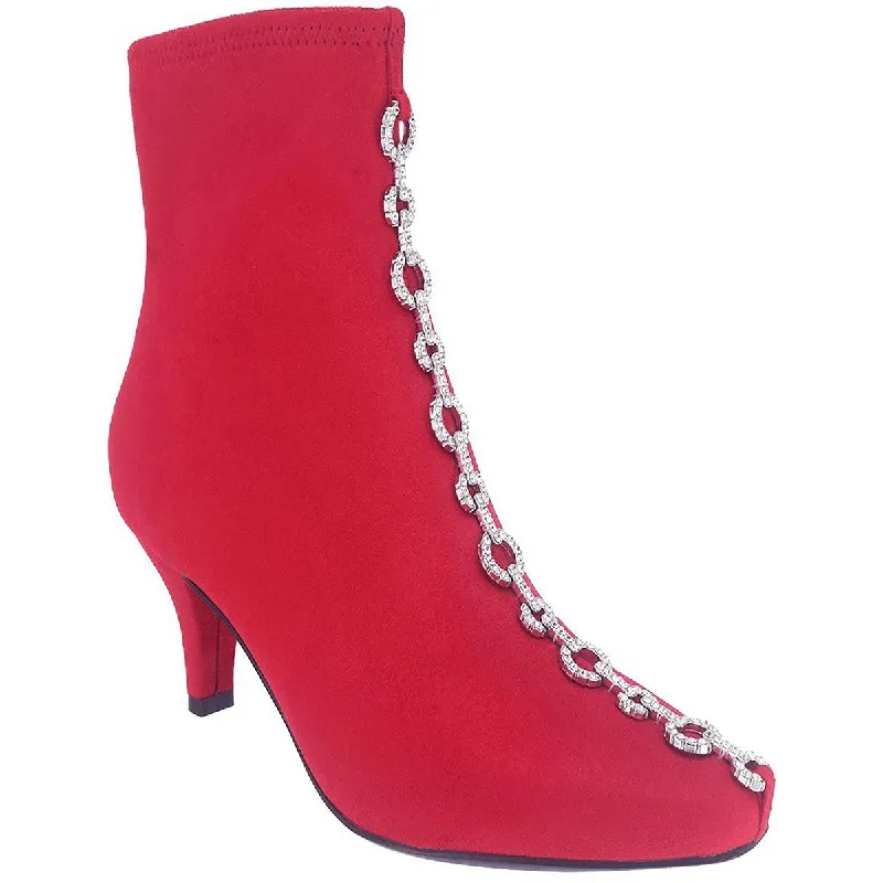 Impo Womens Naja Chain II Faux Suede Embellished Ankle Boots
