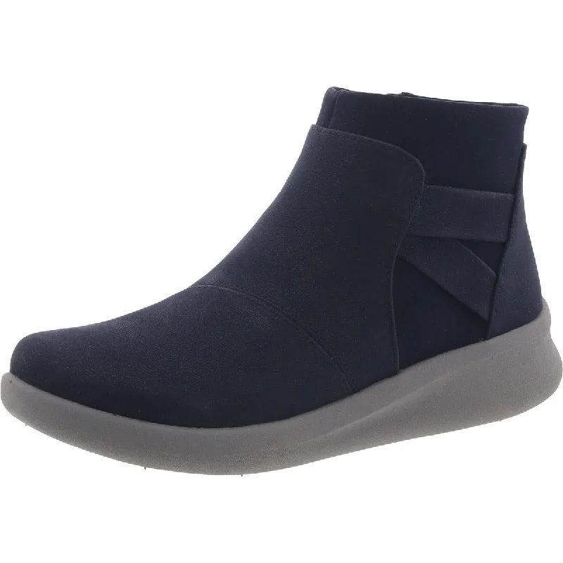 Cloudsteppers by Clarks Womens Sillian2.0 Hi Faux Suede Wedge Ankle Boots