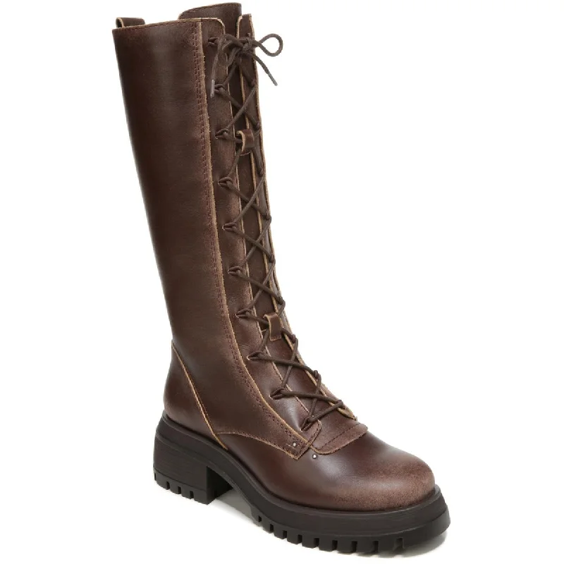 Franco Sarto Womens Jasper Leather Distressed Mid-Calf Boots