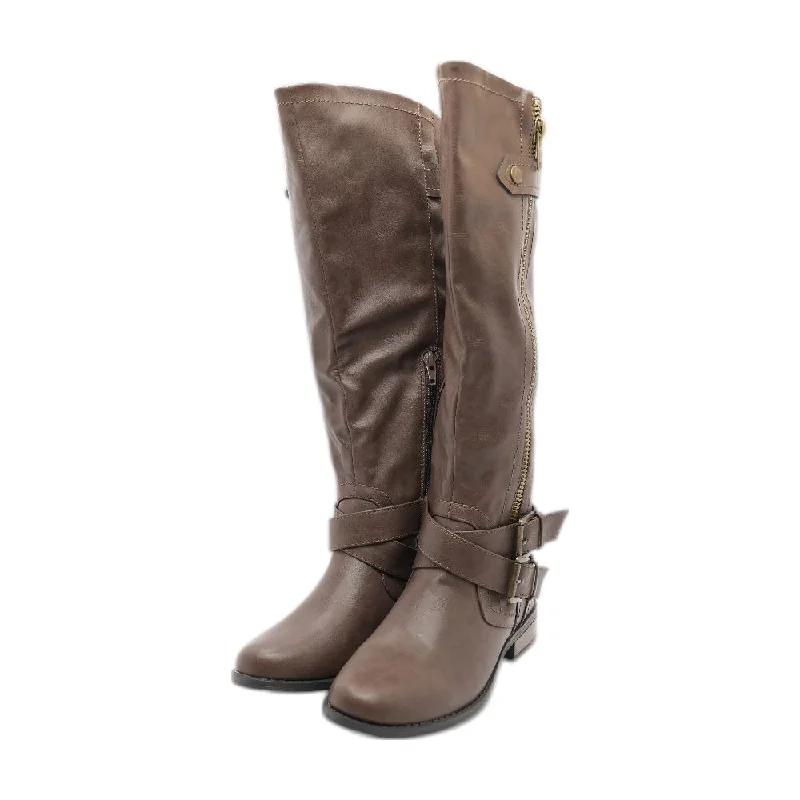 Allison-FM Brown Knee High Boots