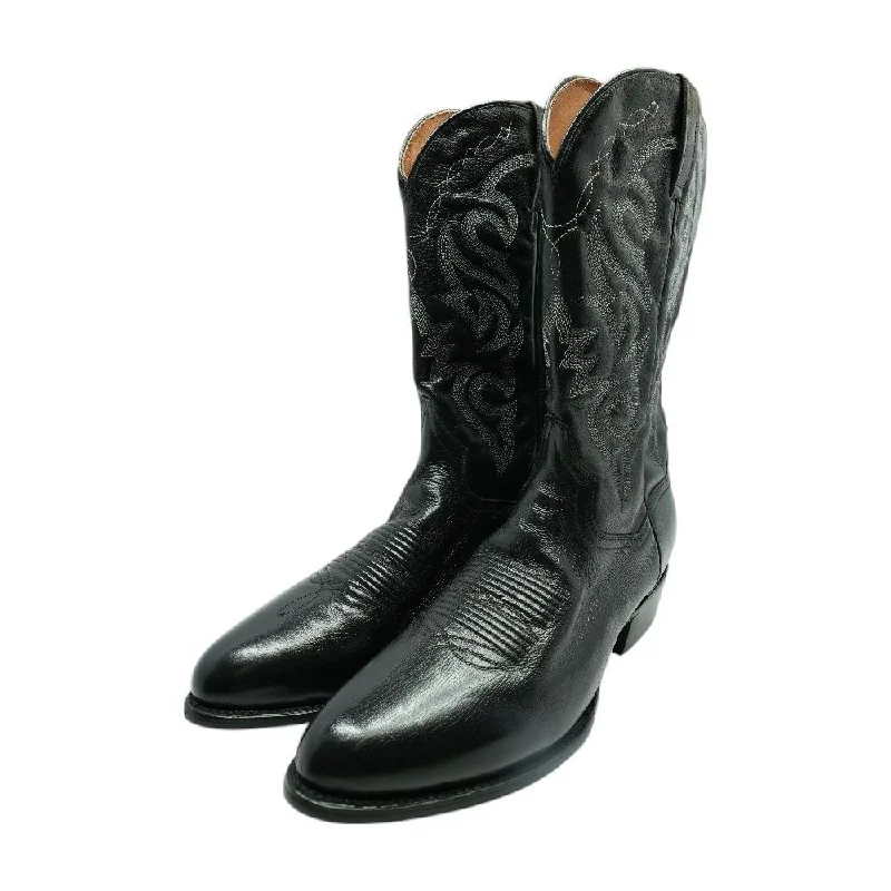 Black Leather Western Boots