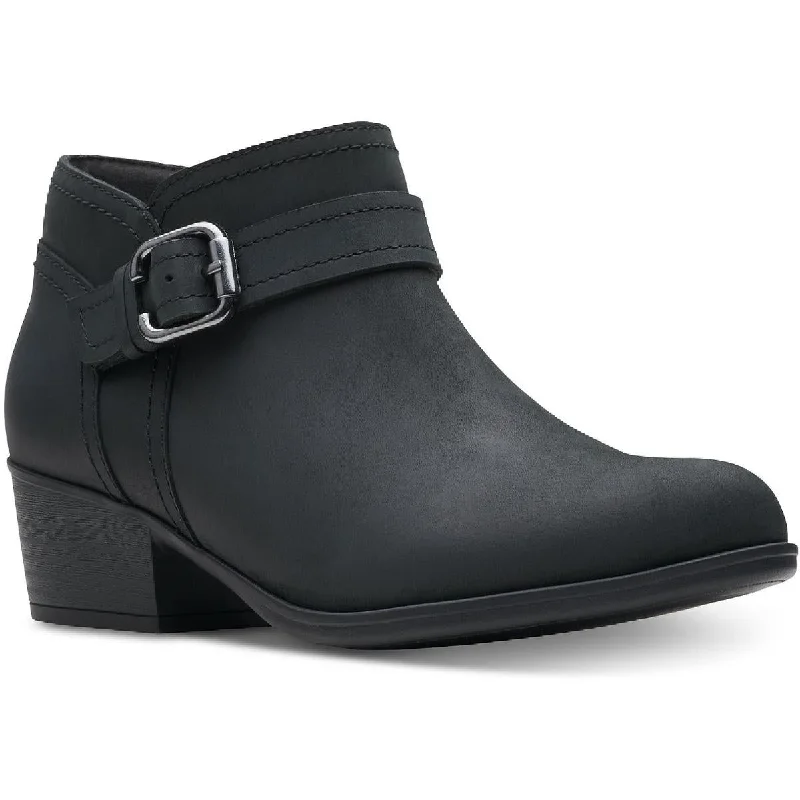 Clarks Womens Adreena Mid Leather Short Ankle Boots