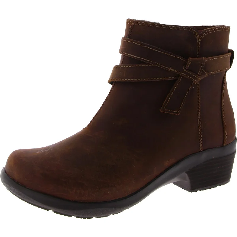 Clarks Womens Leather Zipper Ankle Boots