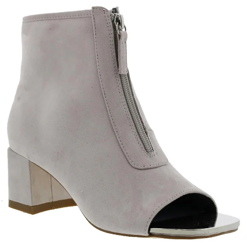 Bellini Womens Jaded Faux Suede Metallic Ankle Boots