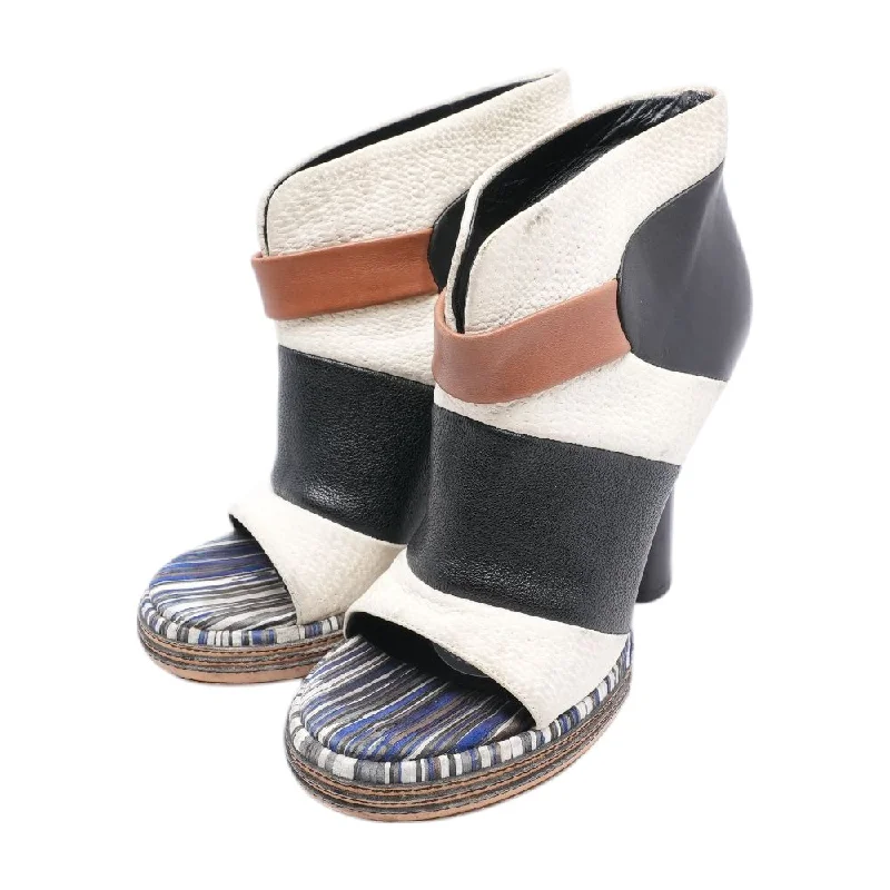 Vintage 2010 Leather Open-Toe Heeled Boots