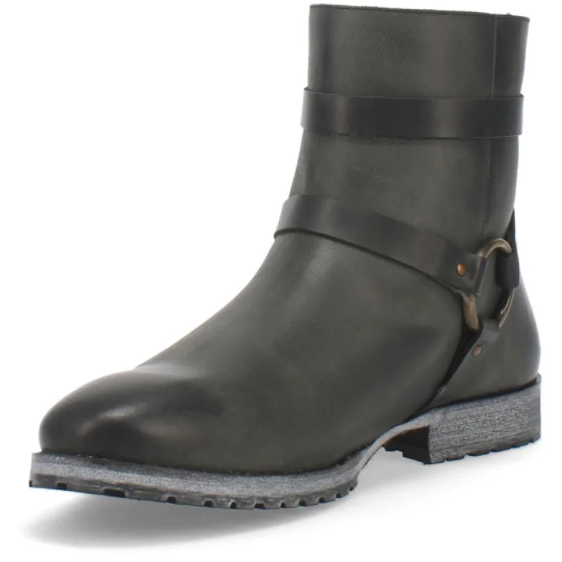 Dingo Mens Leather Harness Ankle Boots