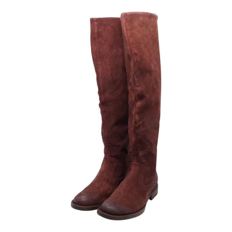 Burgundy Knee High Boots