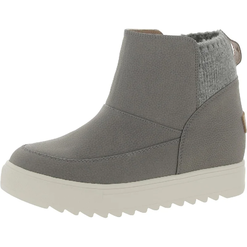 Yellow Box Womens Mayben Faux Leather Knit Ankle Boots