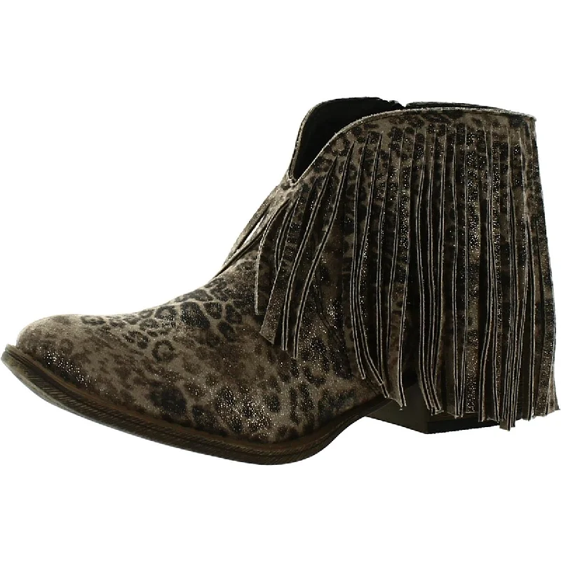 Very G Womens Late Night Block Heel Zip Up Ankle Boots