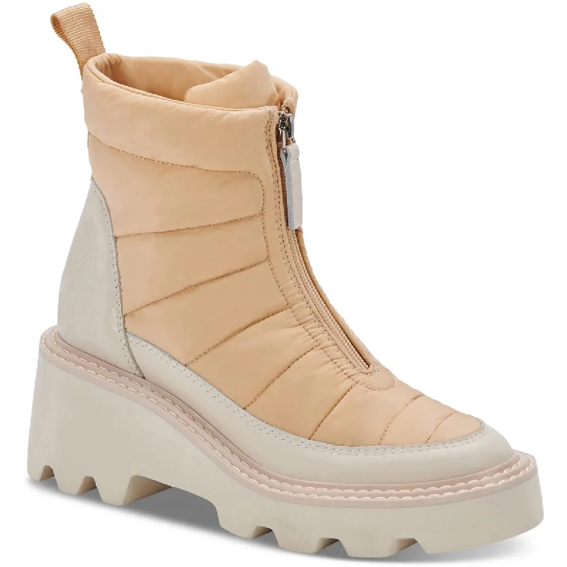 Dolce Vita Womens Helki Quilted Platform Wedge Boots