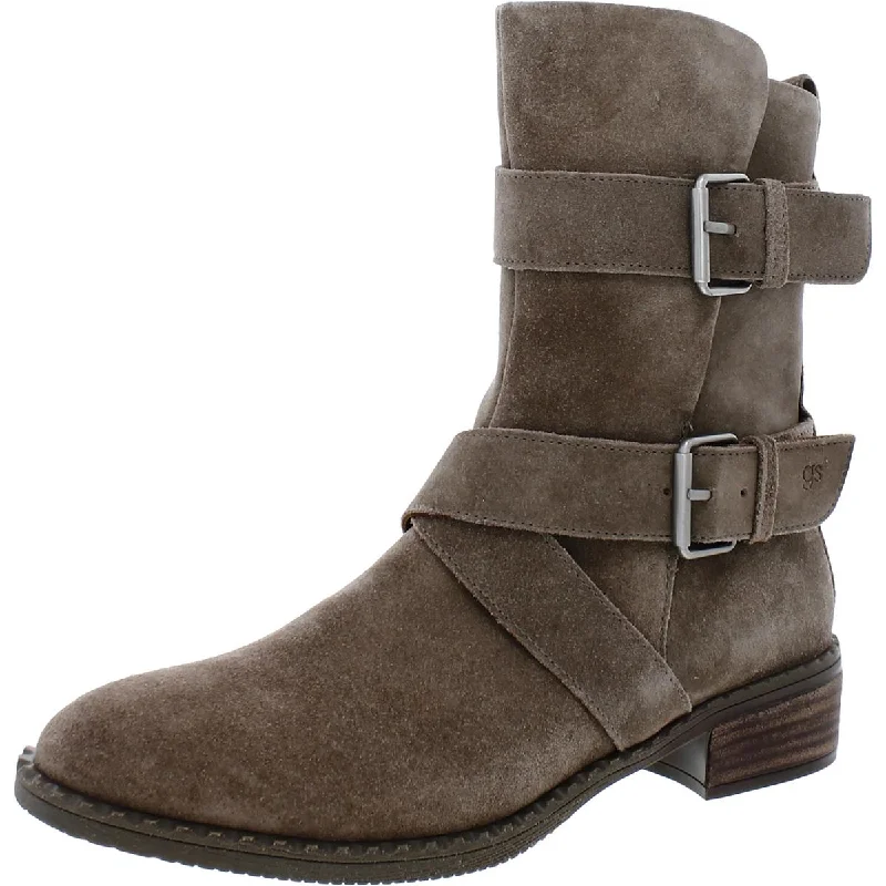 Gentle Souls by Kenneth Cole Womens Best Double Buckle Suede Mid-Calf Boots