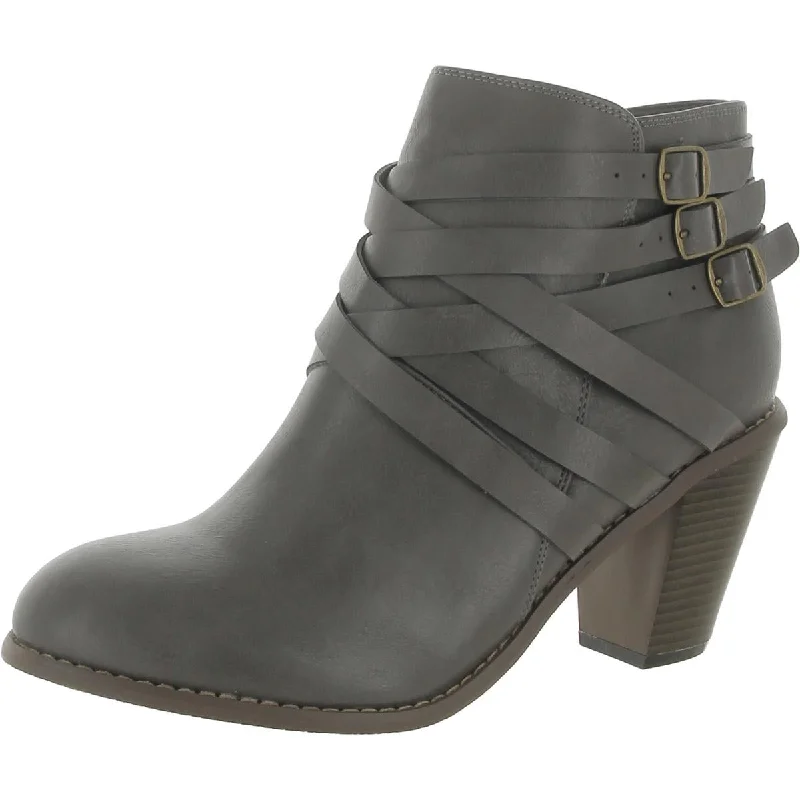 Journee Collection Womens Faux Leather Ankle Boots