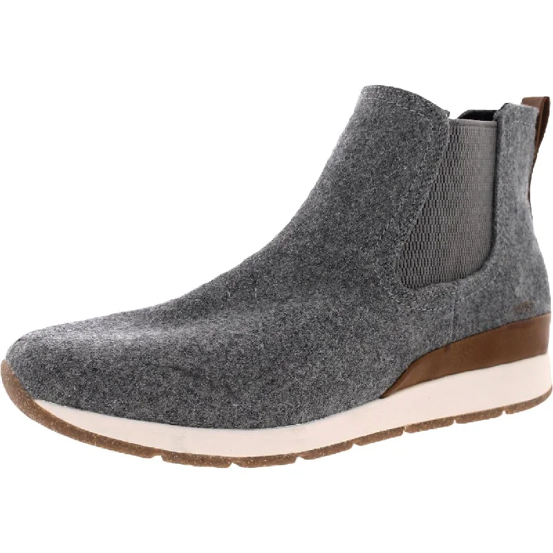 B.O.C. Womens Kara Faux Wool Ankle Chelsea Boots