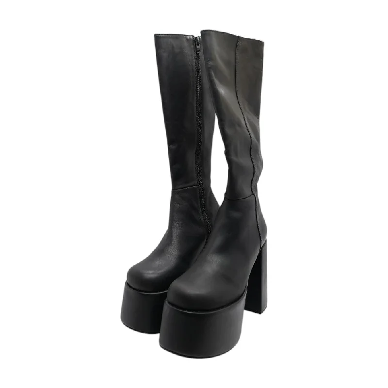 Black Knee High Platform Boots