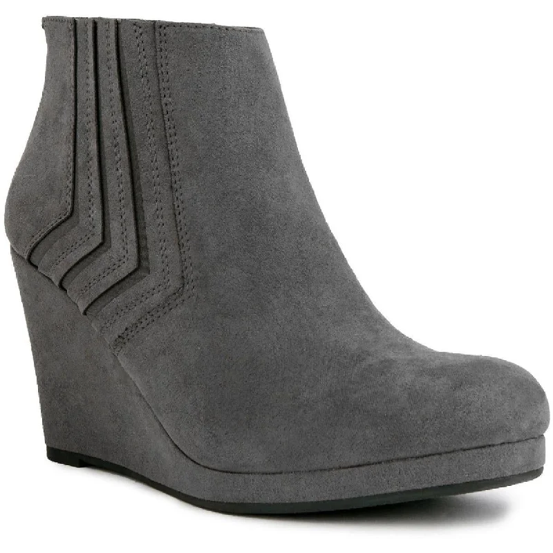 Sugar Womens Jayla Faux Suede Wedges Ankle Boots