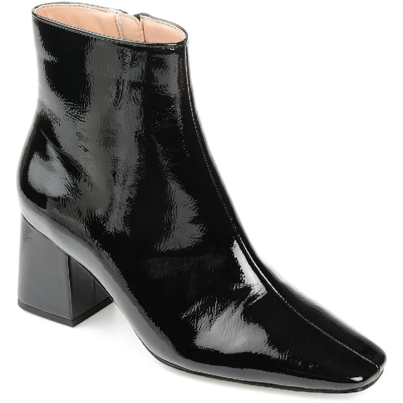 Journee Collection Womens Patent Zipper Ankle Boots