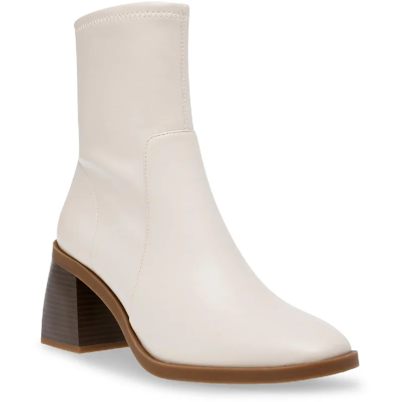 Anne Klein Womens Annette Faux Leather Ankle Boots