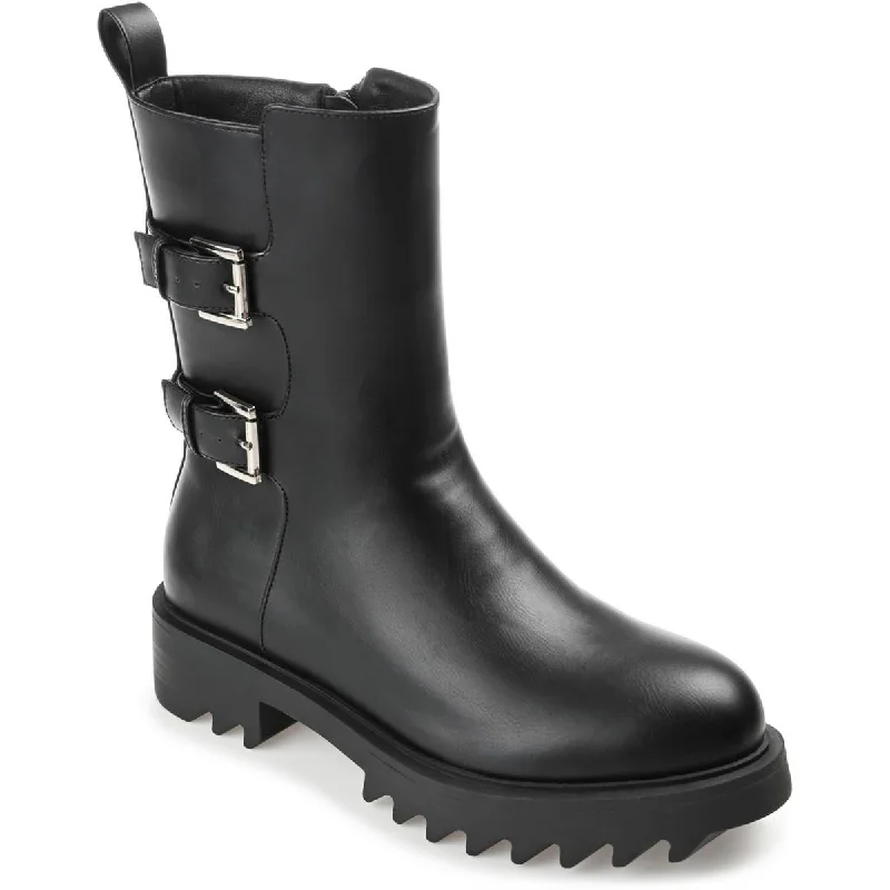 Journee Collection Womens YASMINE Faux Leather Mid-Calf Boots