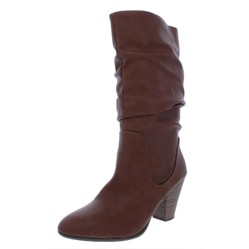 Esprit Womens Oliana Faux Leather Slouchy Mid-Calf Boots