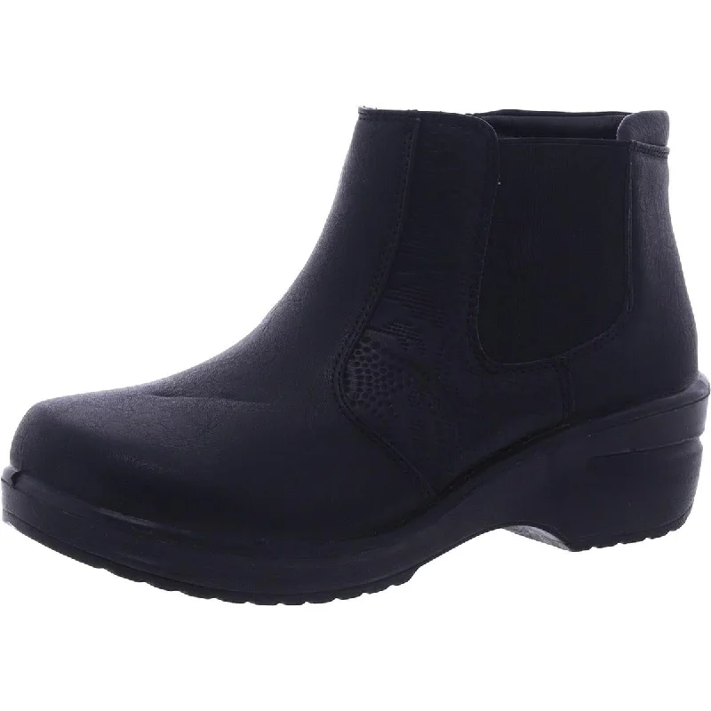 Easy Street Womens Faux Leather Zipper Ankle Boots