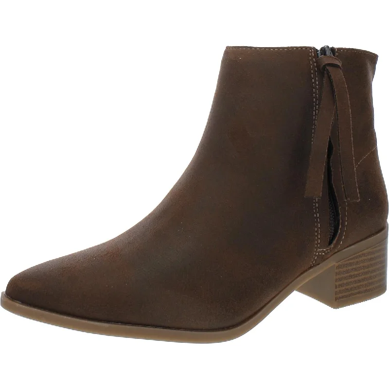 Journee Collection Womens Faux Leather Ankle Boots