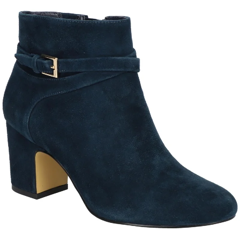 Bella Vita Womens Arlette Suede Round Toe Ankle Boots