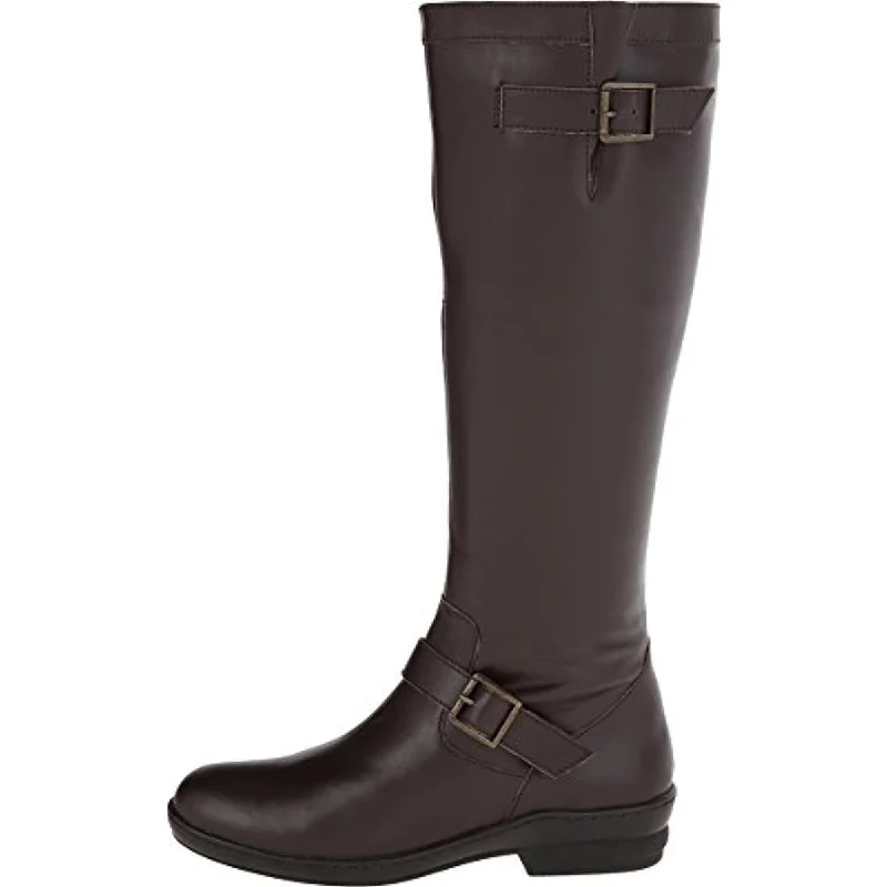 David Tate Womens Della Leather Buckle Riding Boots