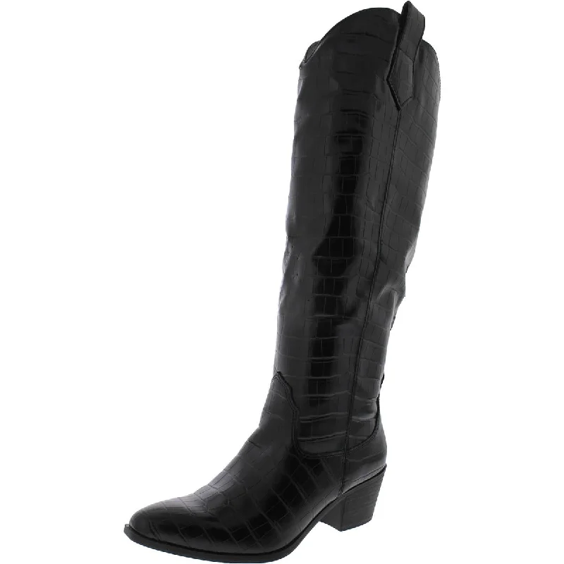 Sun + Stone Womens Dollyy Embossed  Cowboy, Western Boots