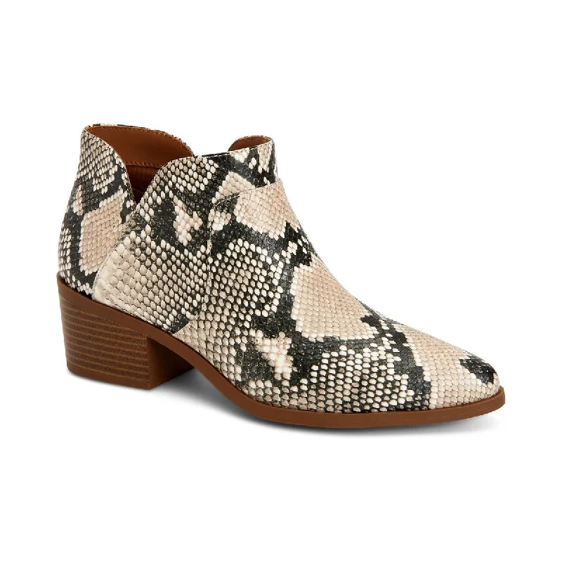 Style & Co. Womens Vidyaa Faux Leather Block Heel Ankle Boots