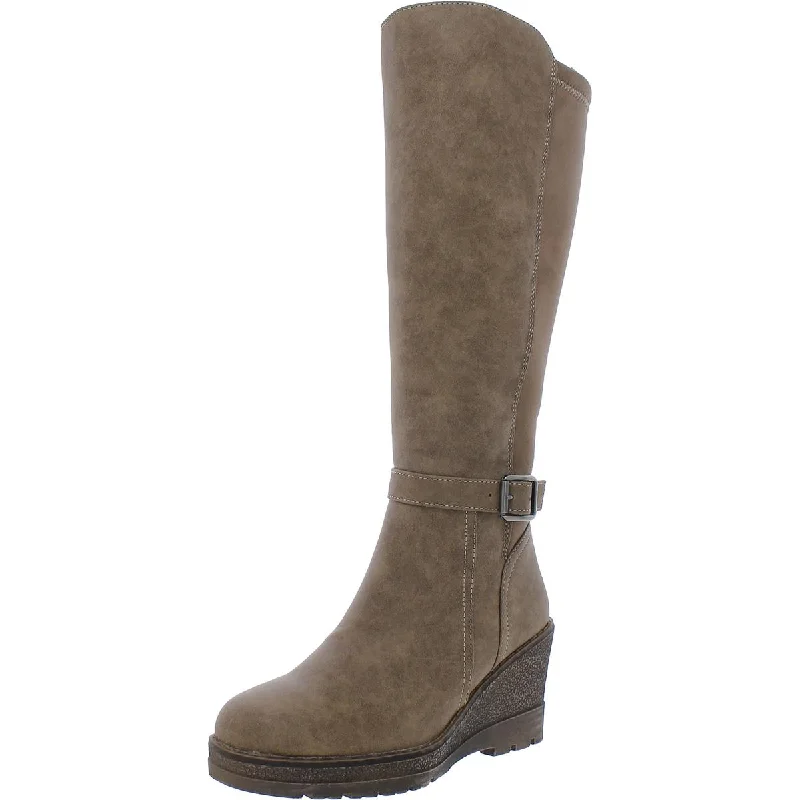 Volatile Womens Cabrillo Faux Leather Platform Mid-Calf Boots