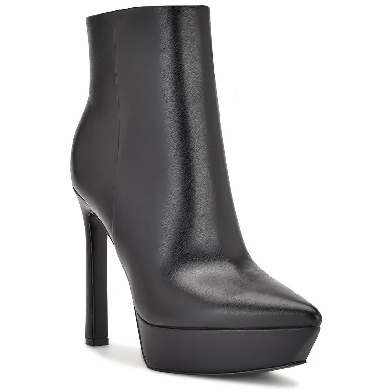 Nine West Womens Loraa 3 Faux Leather Ankle Boots