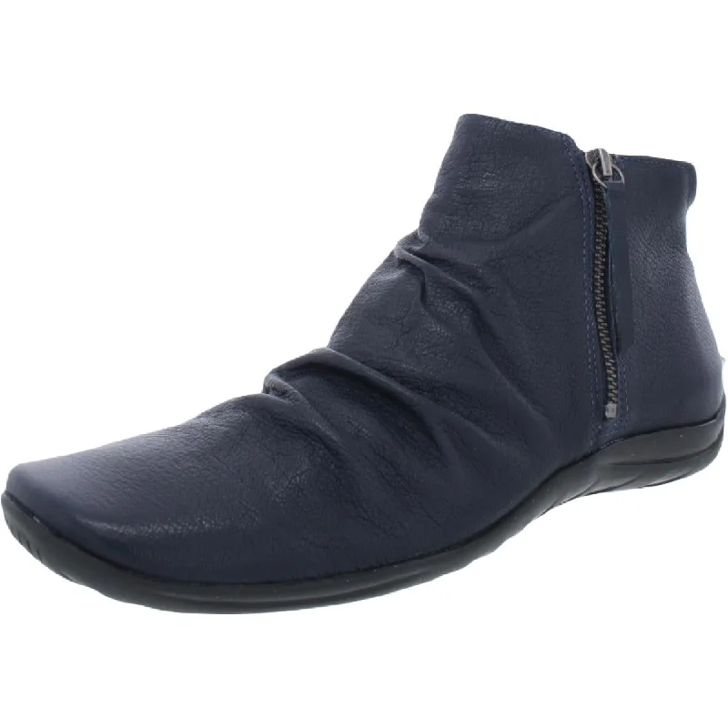 Walking Cradles Womens Abigail Leather Gathered Ankle Boots