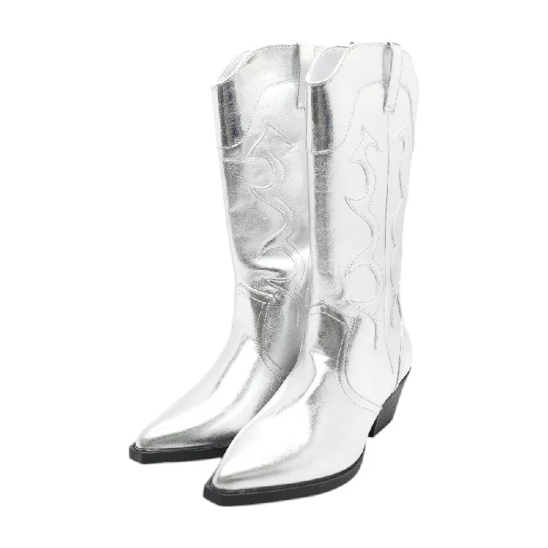 Silver Western Boots
