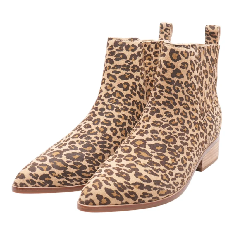 Camel Leopard Print Ankle Boots
