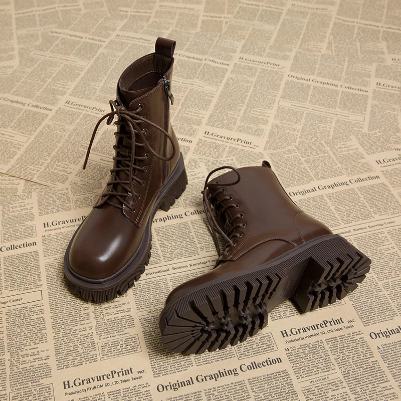 Sohiwoo British Style Women Motorcycle Ankle Boots Fashion Back Zippers Shoes Autumn Winter Thick Heel Ladies Short Booties Sohiwoo British Style Women Motorcycle Ankle Boots Fashion Back Zippers Shoes Autumn Winter Thick Heel Ladies Short Booties