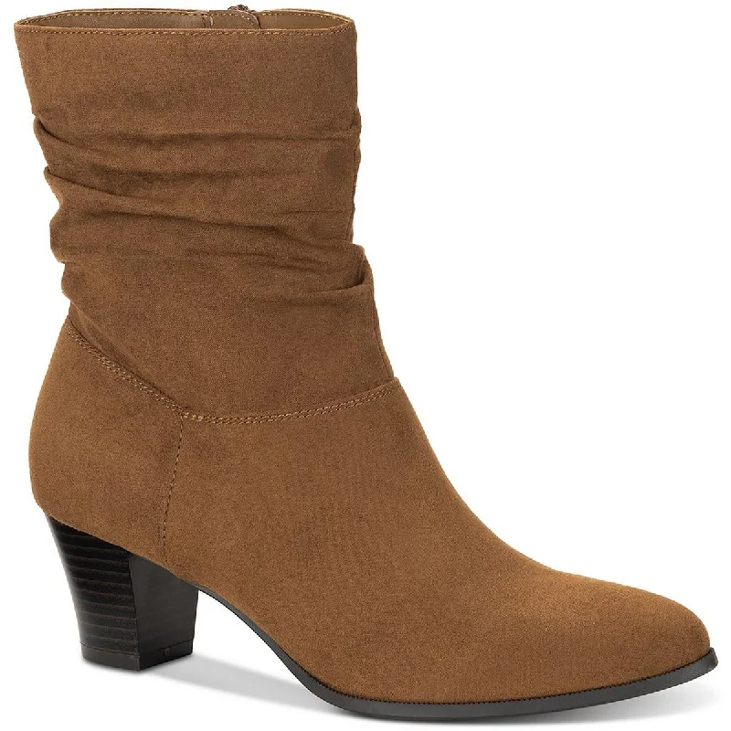 Style & Co. Womens Piviee Faux Suede Zipper Ankle Boots