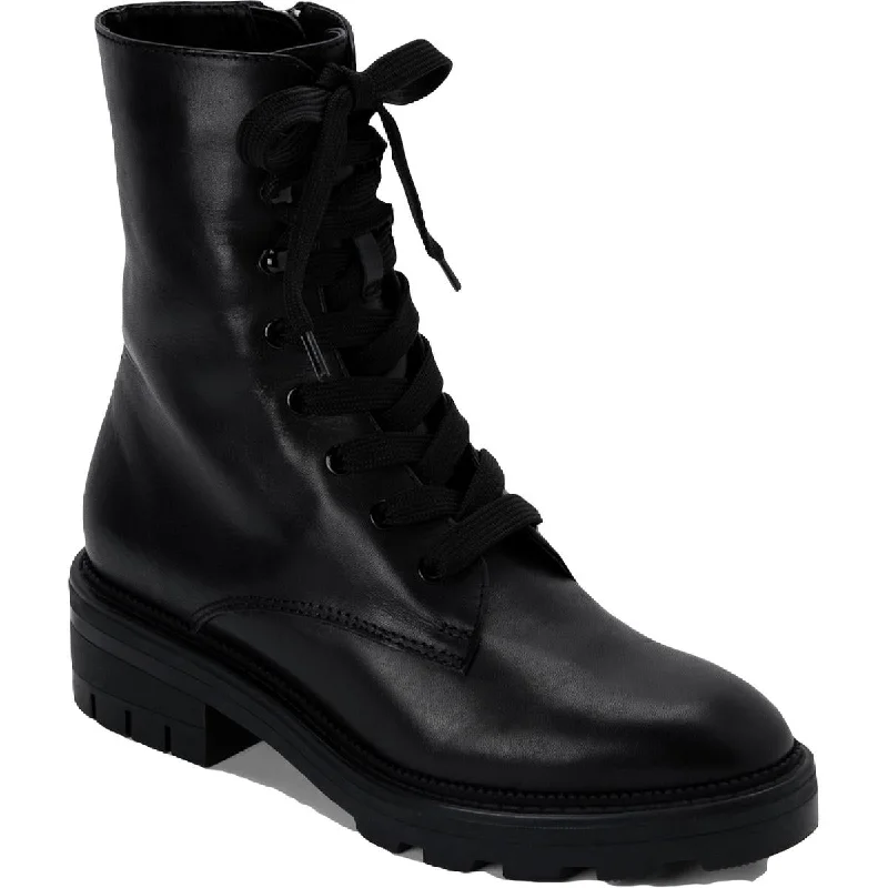 Dolce Vita Womens Lottie Zipper Lug Sole Combat & Lace-up Boots