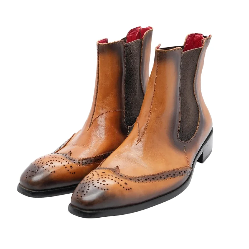 Brown Leather Chelsea Boots