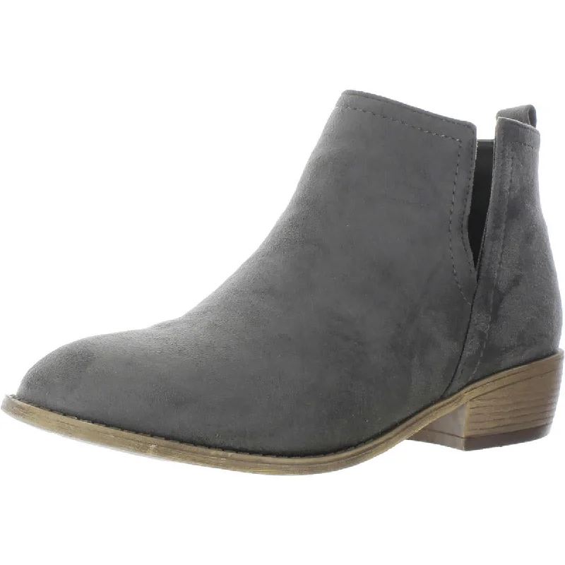 Journee Collection Womens Rimi Faux Suede Stacked Ankle Boots