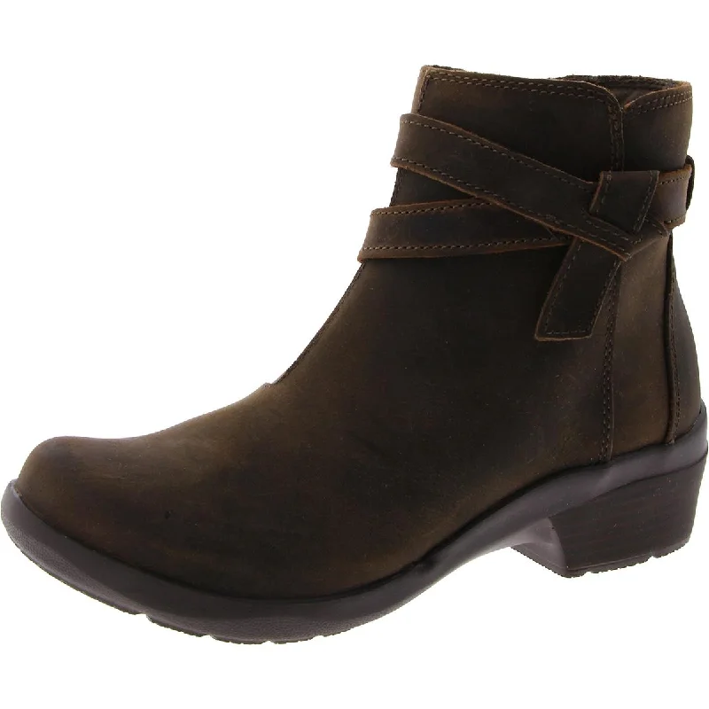 Clarks Womens Faux Leather Zipper Ankle Boots
