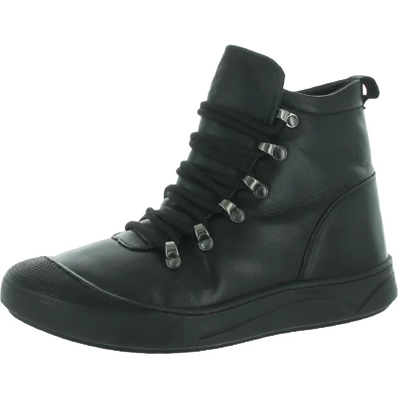 Spring Step Womens Darleen Leather Cushioned Footbed Combat & Lace-up Boots