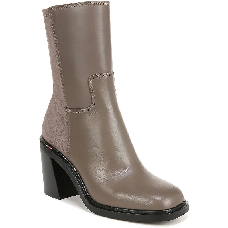 Franco Sarto Womens Penelope Leather Square Toe Ankle Boots