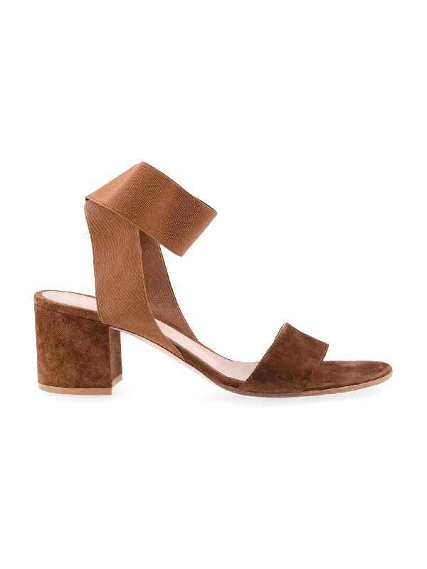70mm ankle strap suede sandals