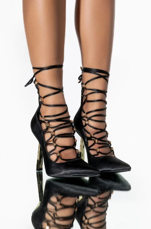 AZALEA WANG TURN IT DOWN STILETTO PUMP IN BLACK