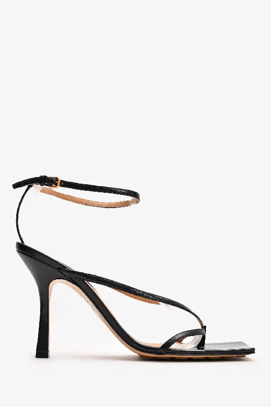 Bottega Veneta Black Square Toe Sandal Size 39.5