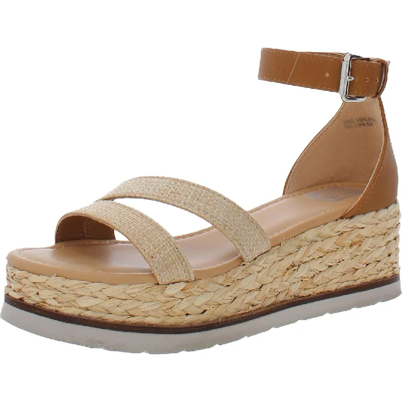 Dolce Vita Womens Breanne Faux Leather Ankle Strap Espadrilles