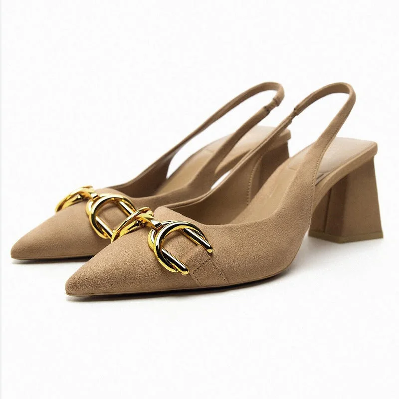 Dropshipping Products 2023 Brown Sexy Slingback Fancy Female Sandals High Heels for Ladies and Women Dropshipping Products 2023 Brown Sexy Slingback Fancy Female Sandals High Heels for Ladies and Women