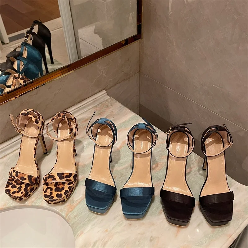 Factory direct sales 2023 spring new high-heeled platform thin high-heeled women's sandals party casual women's shoes