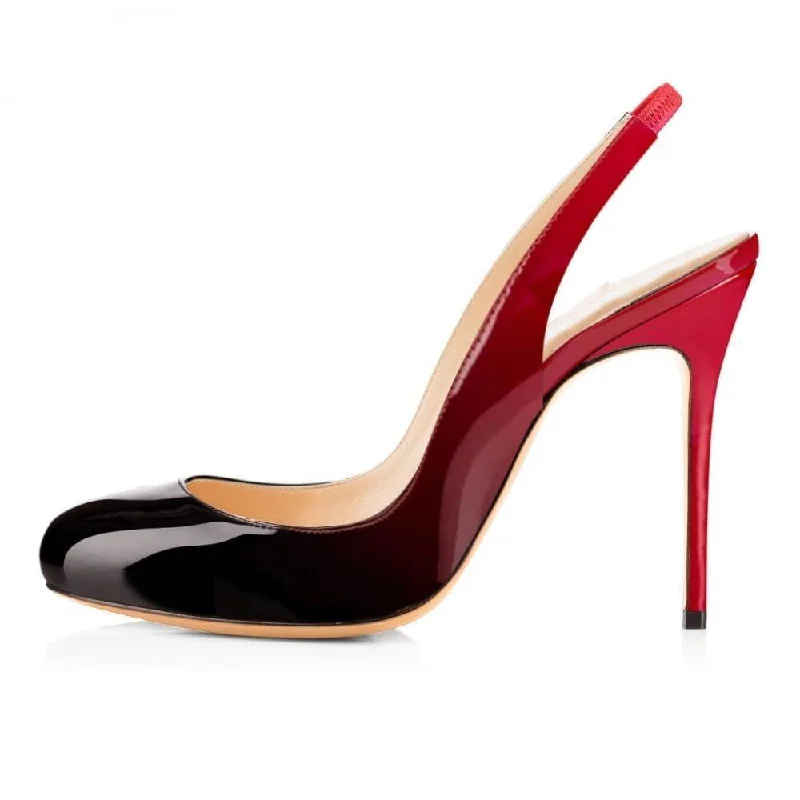 Multicolor Metal metallic Spike Slingback Pumps Shoes